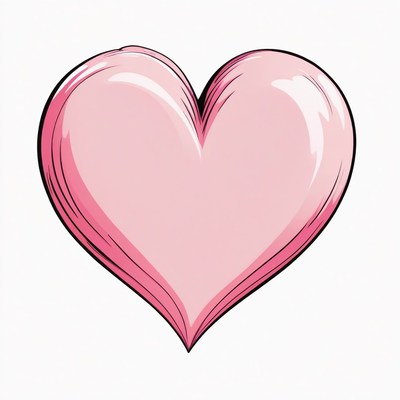 Pink hand-drawn heart illustration