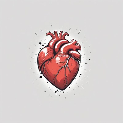Detailed anatomical heart illustration