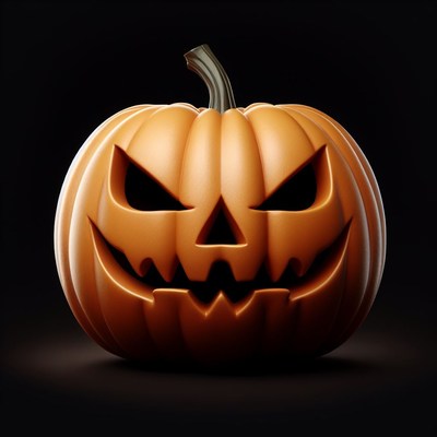 Carved jack-o'-lantern on black background