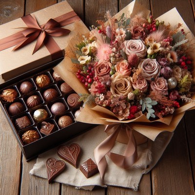 Chocolate and flower gift box