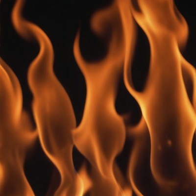 Orange flames on black background