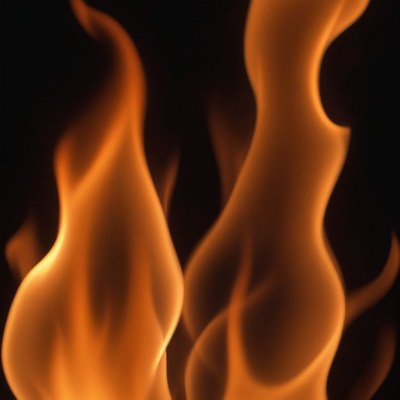 Orange flames against black background
