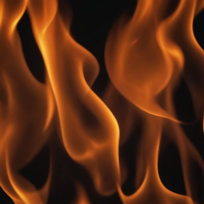 Orange flames against black background