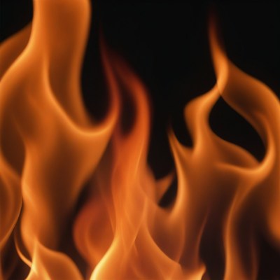 Close up of orange flames