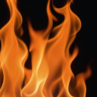 Orange flames against black background