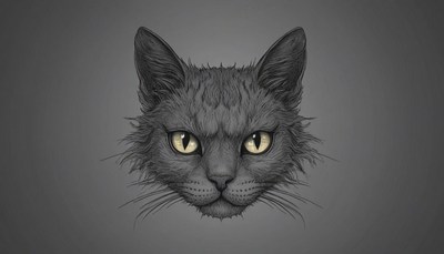 Black cat portrait