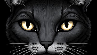 Black cat close-up