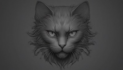 Black cat portrait