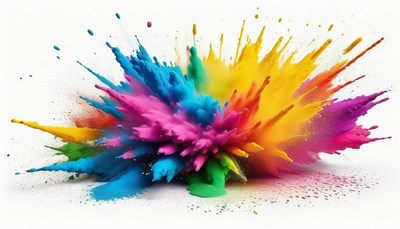 Colorful powder explosion
