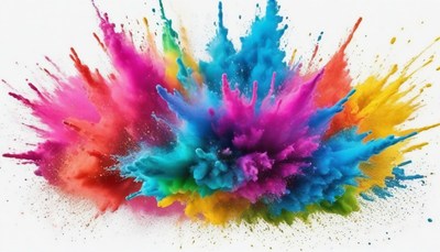 Colorful powder explosion