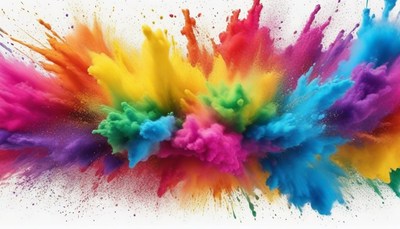 Colorful powder explosion