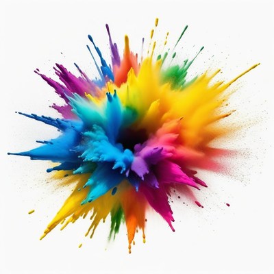 Colorful powder explosion