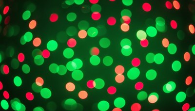 Green and red bokeh lights