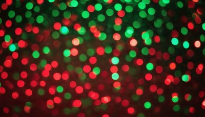 Red and green bokeh lights