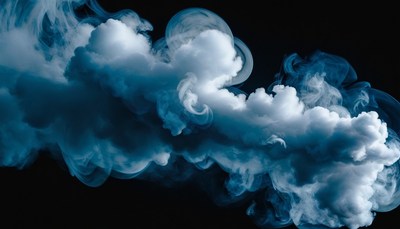 White smoke against dark background