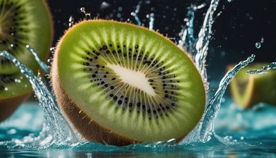 Kiwi splashing in water