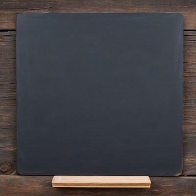 Blank chalkboard on wooden background
