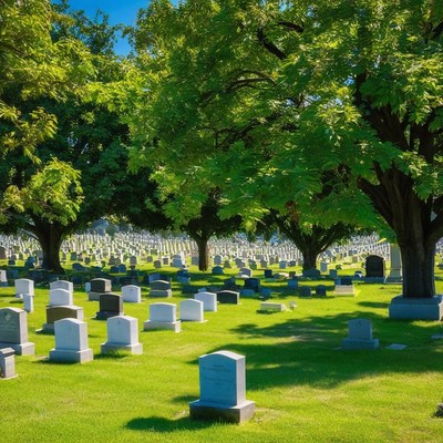Cemetery on a sunny day