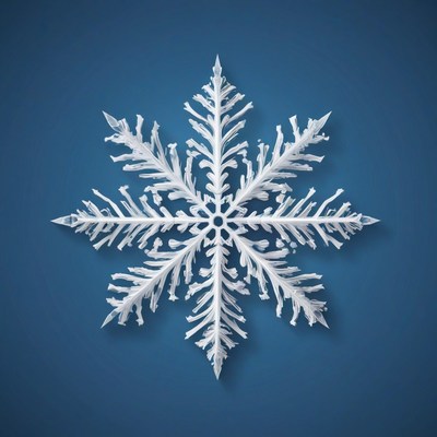 Detailed snowflake on blue background