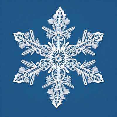 Intricate snowflake close-up