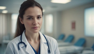Female doctor in hospital room