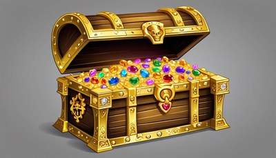 Open treasure chest with jewels