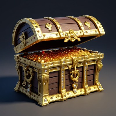 Ornate treasure chest filled with gold