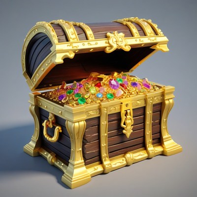 Open treasure chest with jewels