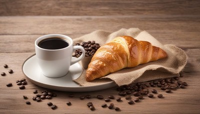 Coffee and croissant breakfast