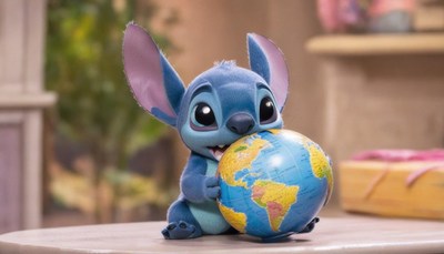 Stitch holding globe
