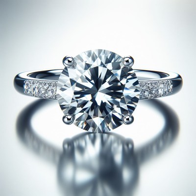Diamond engagement ring closeup