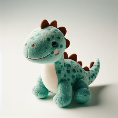 Green plush dinosaur toy