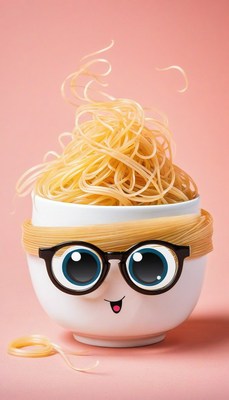 Noodle bowl with glasses