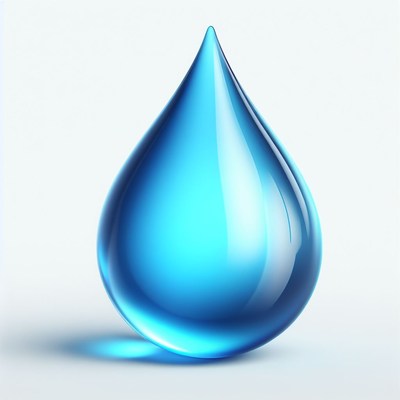 Single blue water drop
