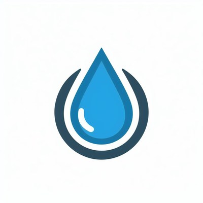 Blue water drop logo