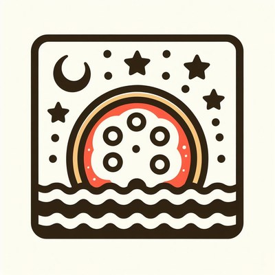 Film reel under a night sky