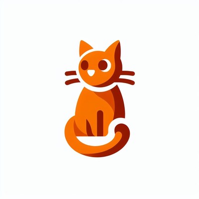 Orange cat logo illustration