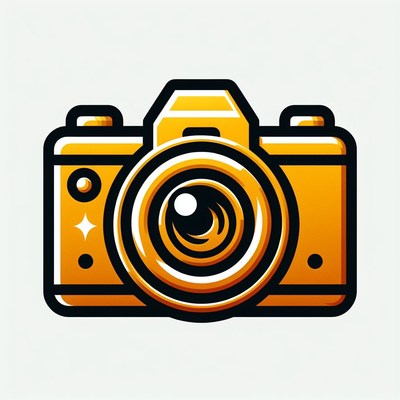 Gold camera illustration