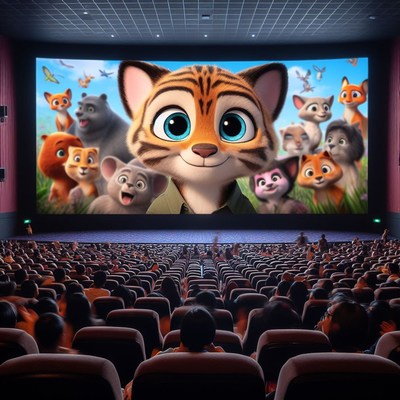 Animated film screening in movie theater