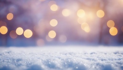 Winter lights and snow