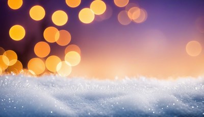 Abstract bokeh lights and snow