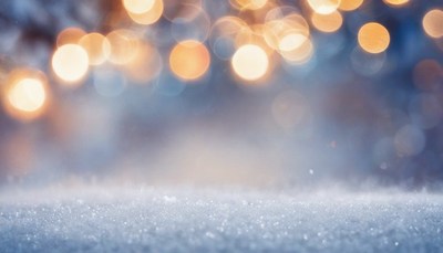 Winter lights on snow