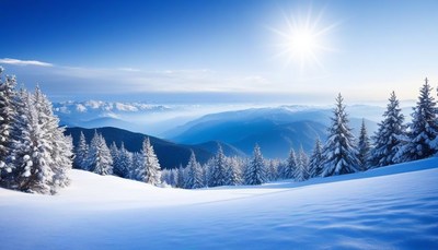 Snowy mountain landscape