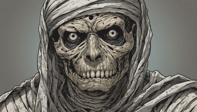 Mummy illustration with wide eyes