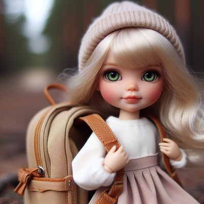 Doll with backpack