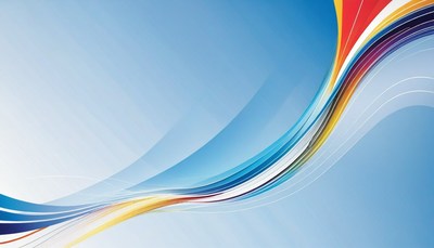 Abstract blue and orange swirling lines