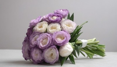 White and purple bridal bouquet