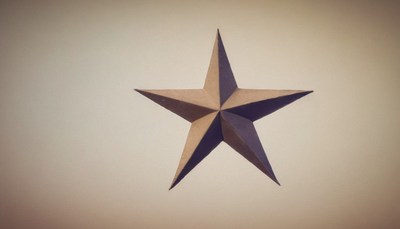 Metal star on wall