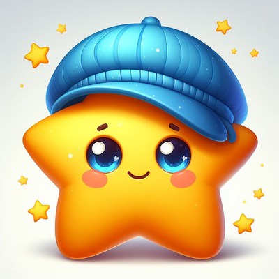 Smiling star wearing a hat