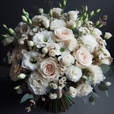 White and cream bridal bouquet